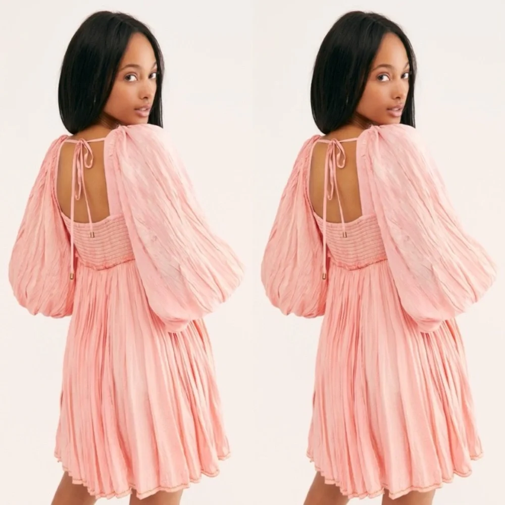 Free People Sahara Salmon Pink Mini Dress - Picture 2 of 10
